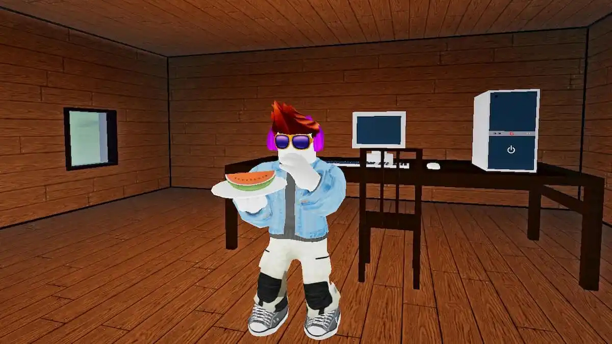 Bloxtube Streamer wearing sunglasses on code setup