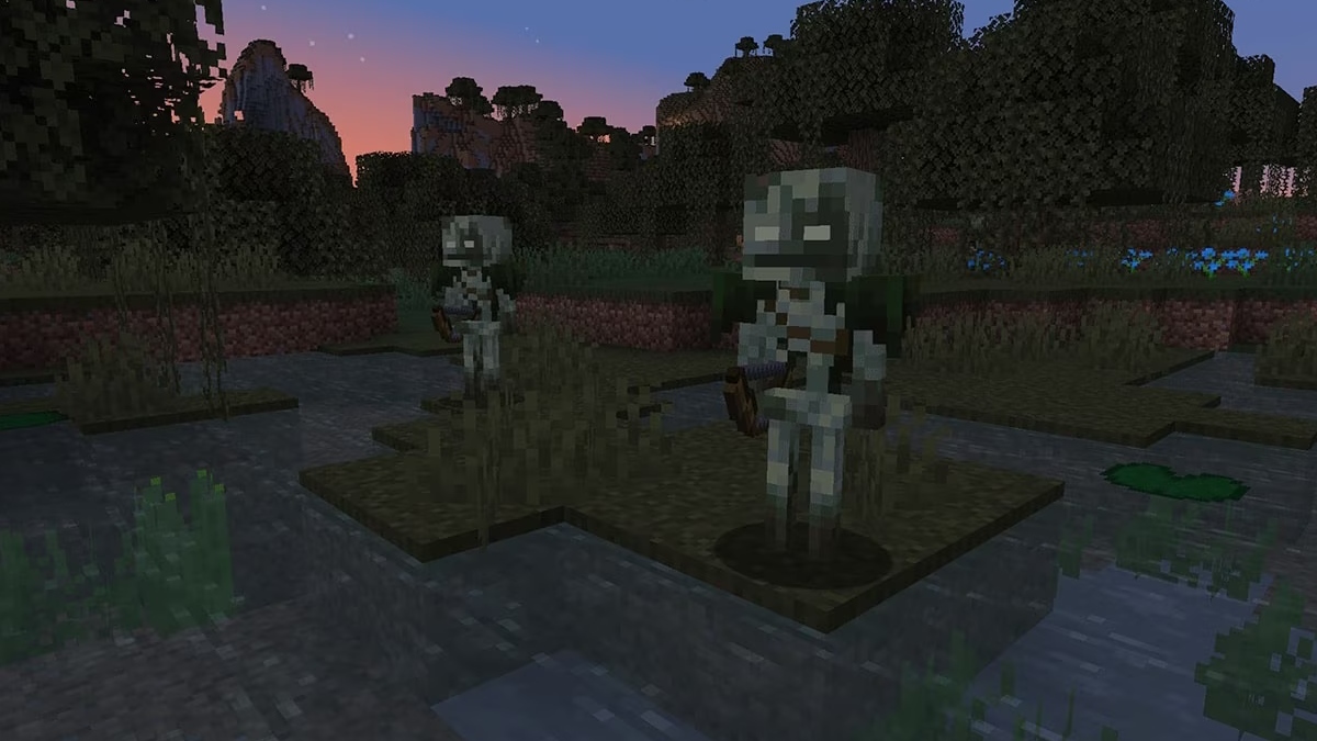 Minecraft Bogged enemies in swamp biome